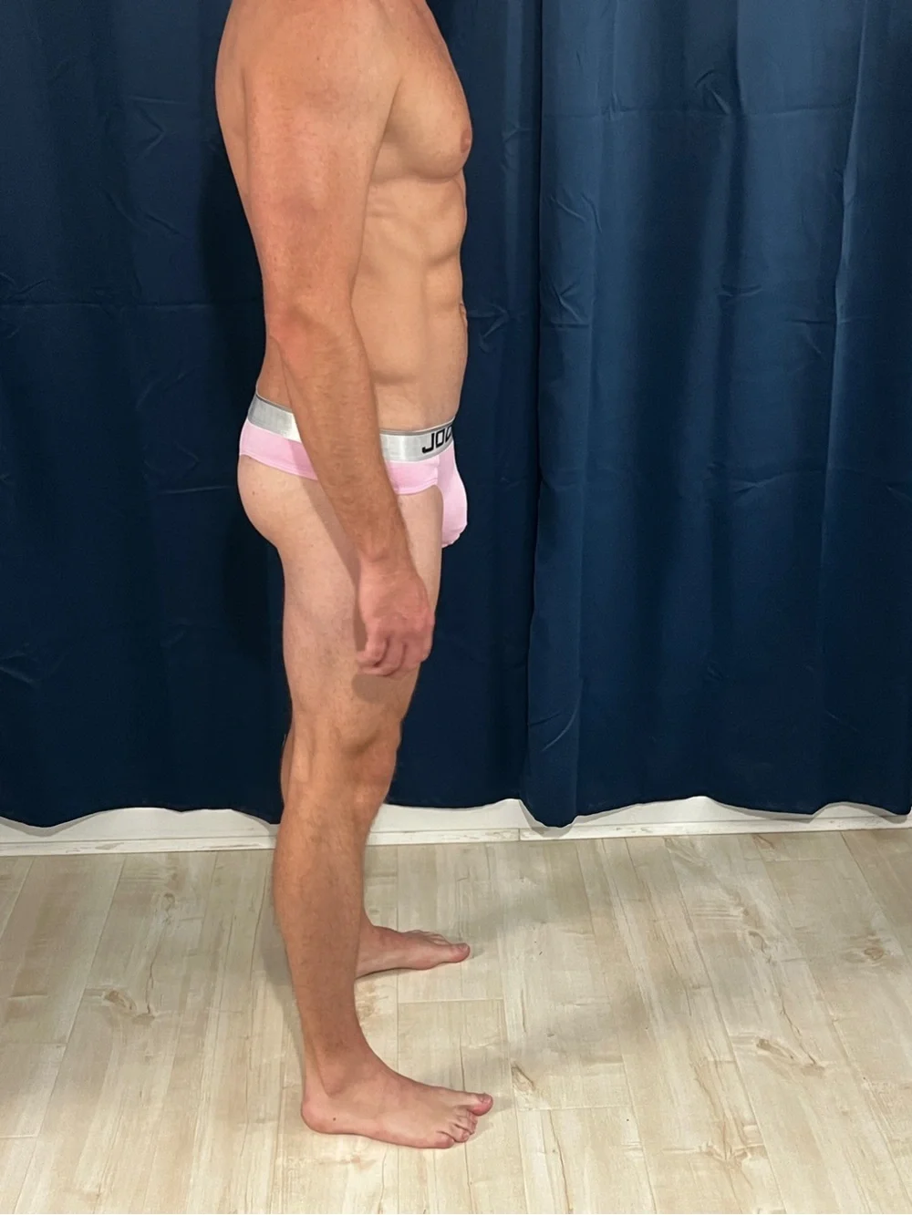 Jockmail Men's Pink Low-Rise Thong  with Silver Logo Waistband XL